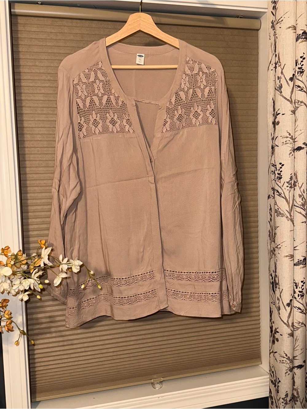 Old Navy Dusty Rose Button-Up Blouse